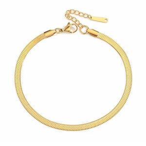 18K Gold Plated Herringbone bracelet
